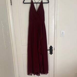 Jenny Yoo Collection Elegant Burgundy Halter Dress size 4
